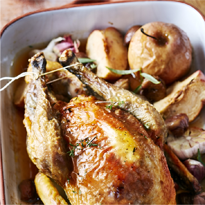 Read more about the article Pollo al horno con manzanas y nueces