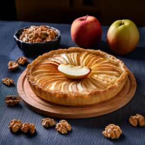 Tarta Salada de Manzana, Queso Camembert y Nueces