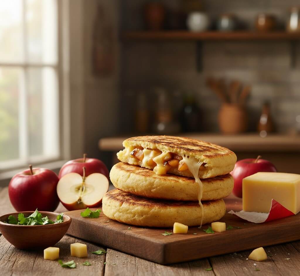 Read more about the article Arepas de Yuca Rellenas de Manzana Asada y Queso Paipa