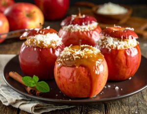 Manzanas al Horno con Dulce de Leche y Coco