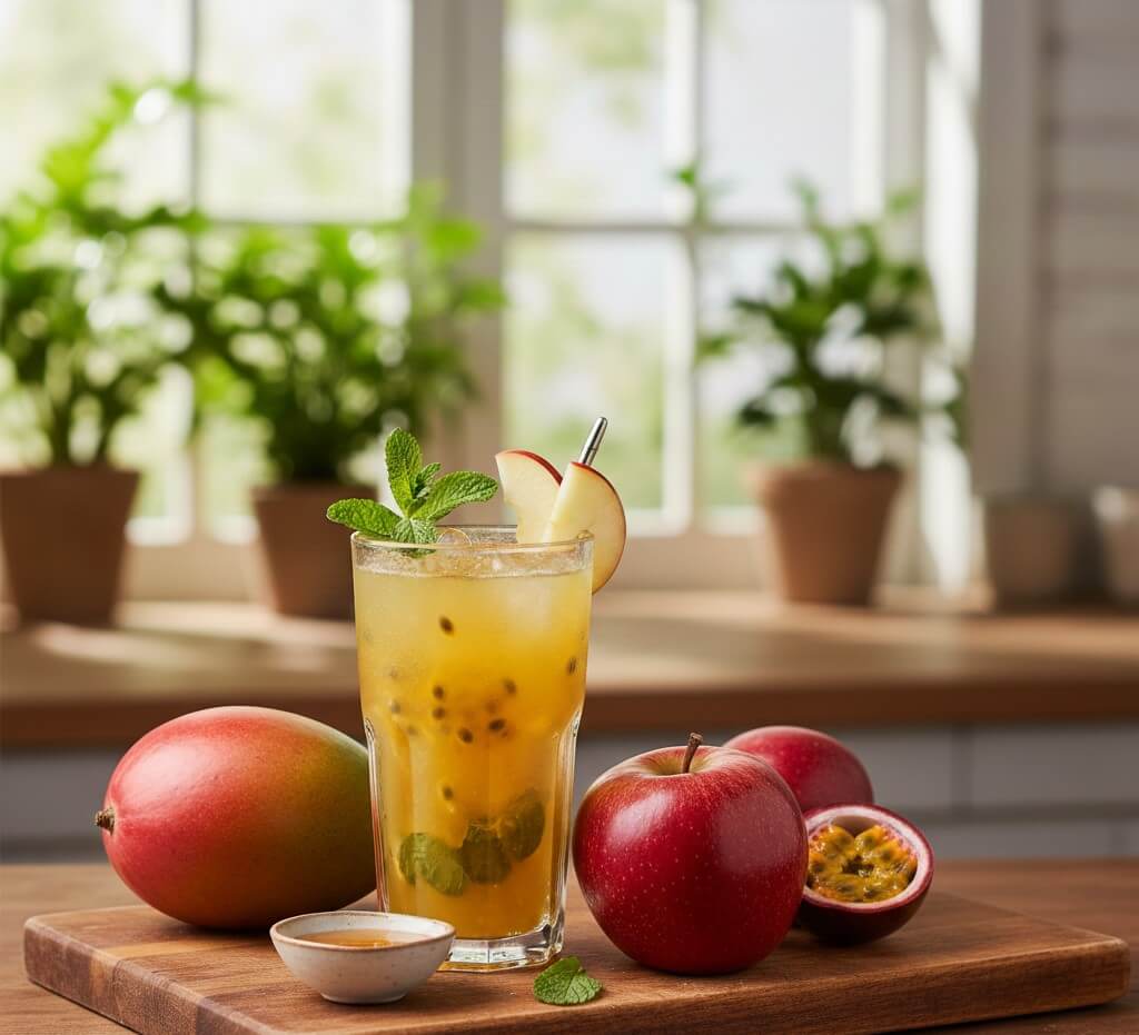 Read more about the article Juguito Tropical de Mango, Manzana Europea y Maracuyá