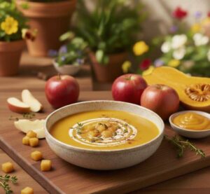Sopa de Manzana Europea y Calabaza Asada