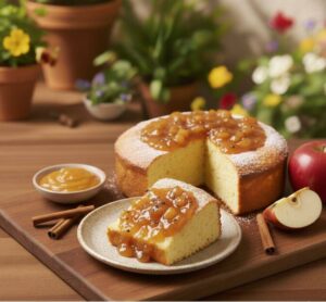 Torta de Almojábana con Mermelada de Manzana y Canela